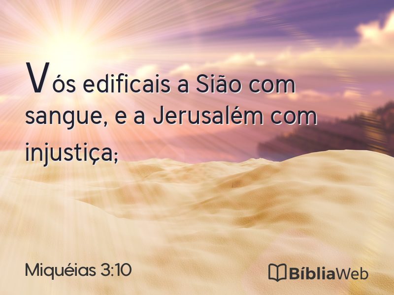 Miquéias 3:10 em imagem para compartilhar