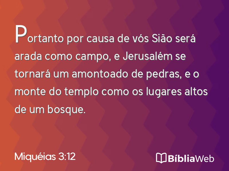 Miquéias 3:12 em imagem para compartilhar