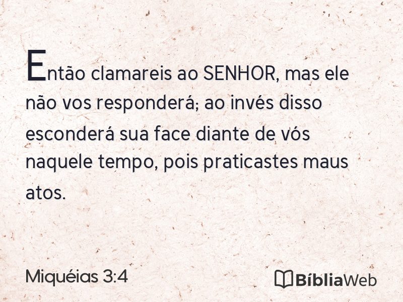 Miquéias 3:4 em imagem para compartilhar
