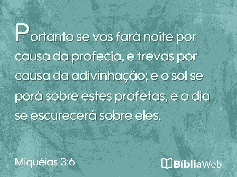 Miquéias 3:6 em imagem para compartilhar
