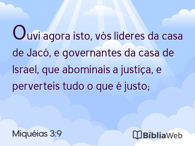 Miquéias 3:9 em imagem para compartilhar