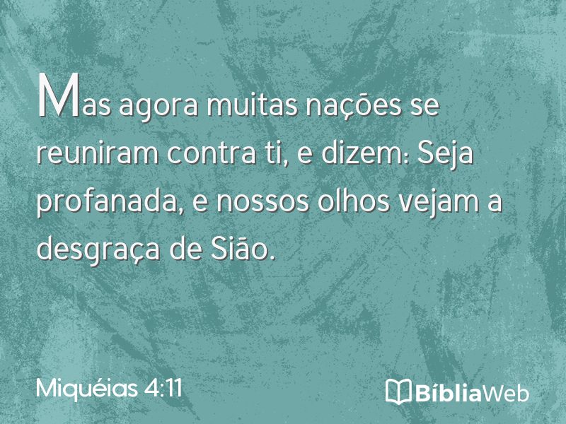 Miquéias 4:11 em imagem para compartilhar