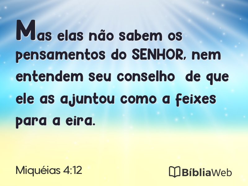 Miquéias 4:12 em imagem para compartilhar