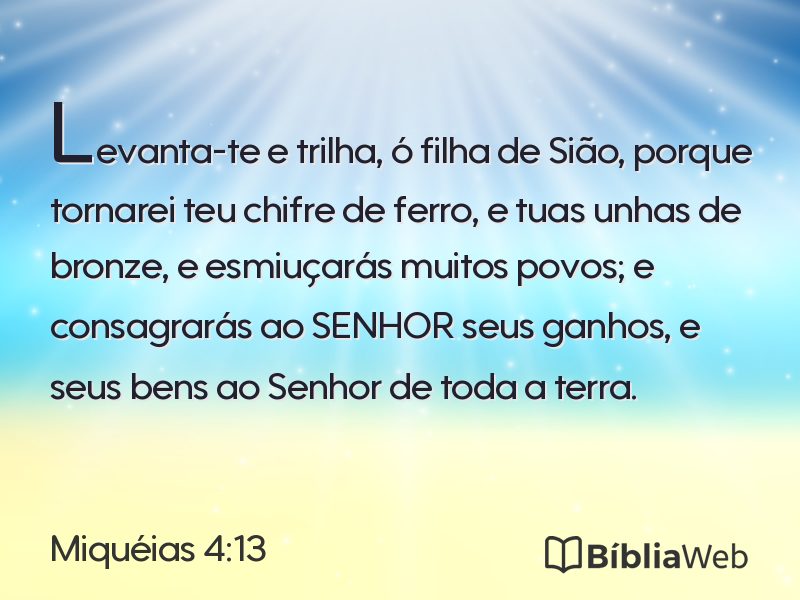 Miquéias 4:13 em imagem para compartilhar