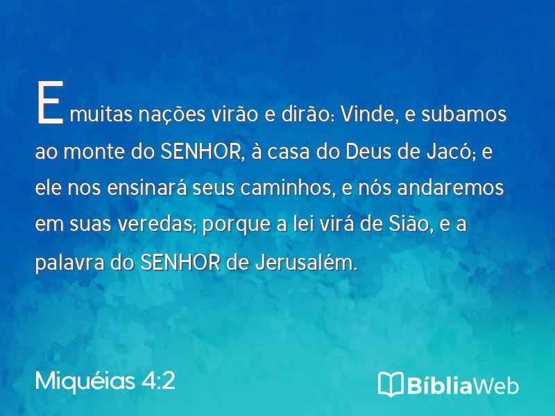 Miquéias 4:2 em imagem para compartilhar
