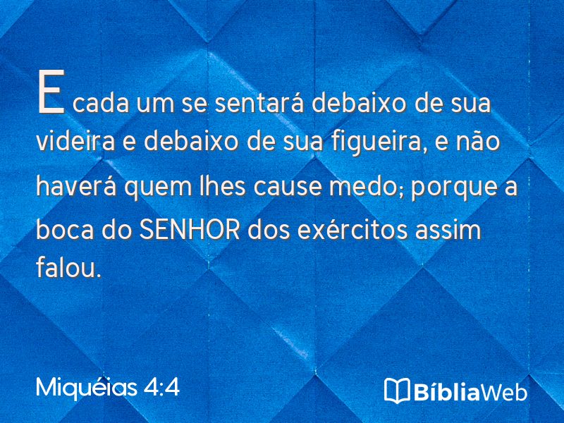 Miquéias 4:4 em imagem para compartilhar
