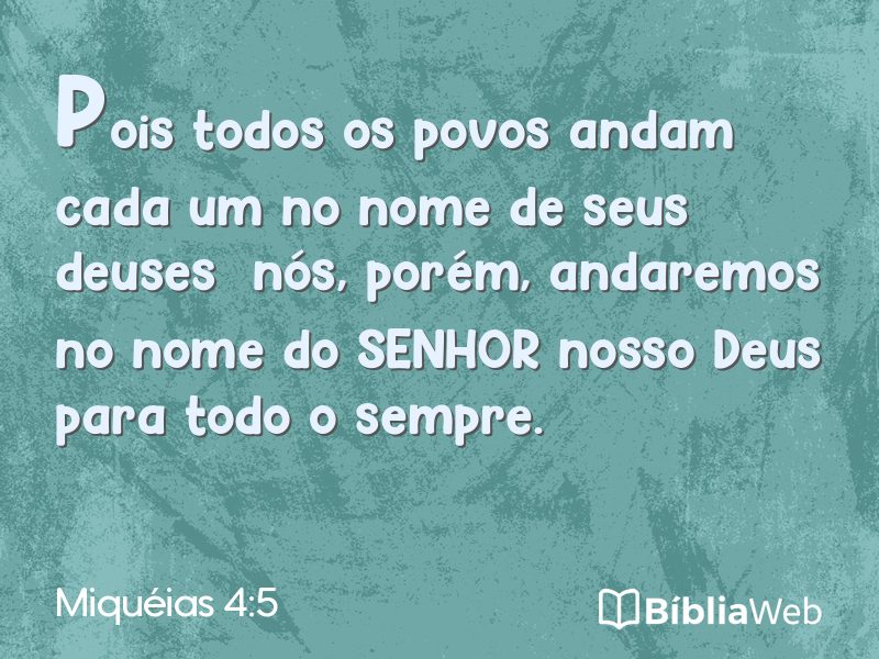 Miquéias 4:5 em imagem para compartilhar