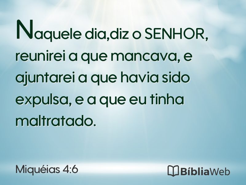 Miquéias 4:6 em imagem para compartilhar