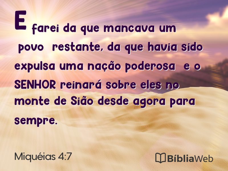 Miquéias 4:7 em imagem para compartilhar