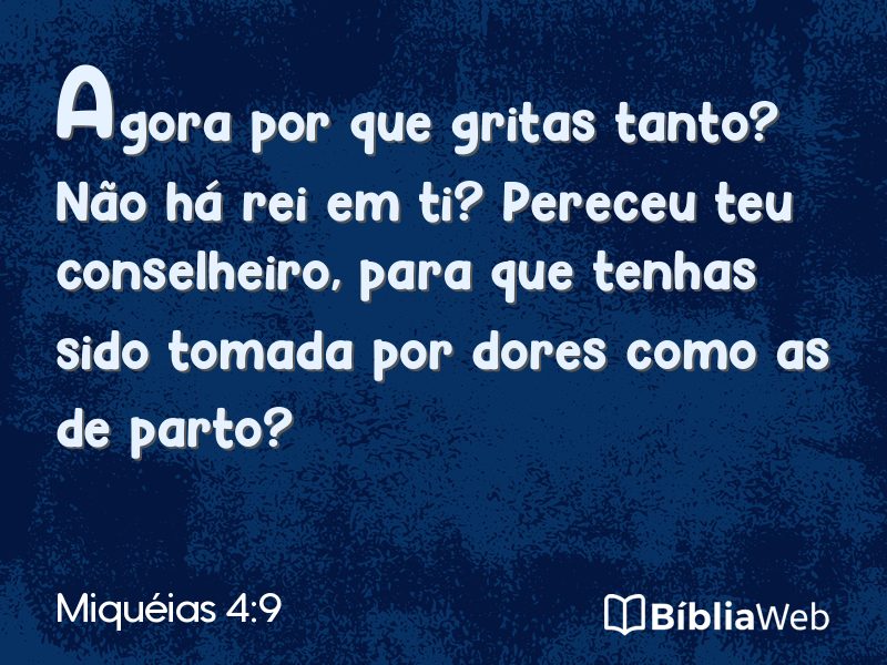 Miquéias 4:9 em imagem para compartilhar