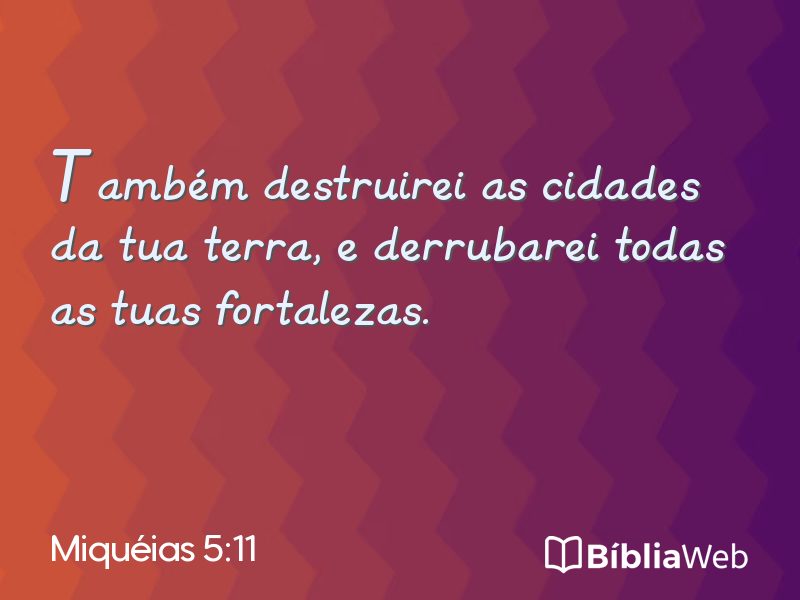 Miquéias 5:11 em imagem para compartilhar