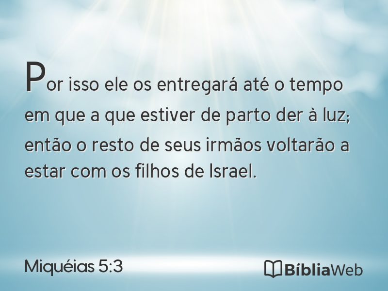 Miquéias 5:3 em imagem para compartilhar