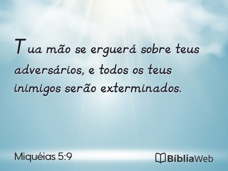 Miquéias 5:9 em imagem para compartilhar