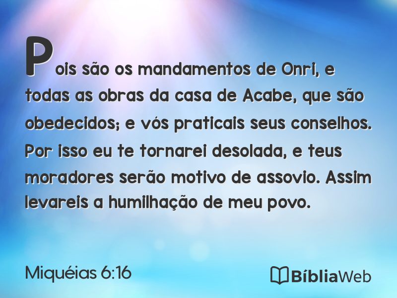 Miquéias 6:16 em imagem para compartilhar