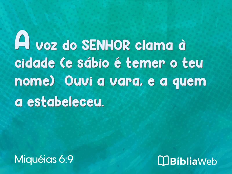 Miquéias 6:9 em imagem para compartilhar