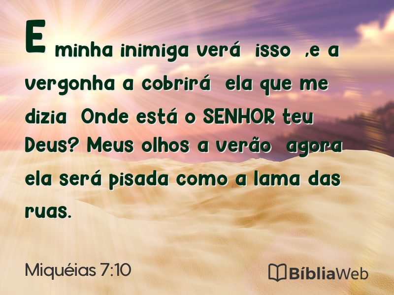 Miquéias 7:10 em imagem para compartilhar