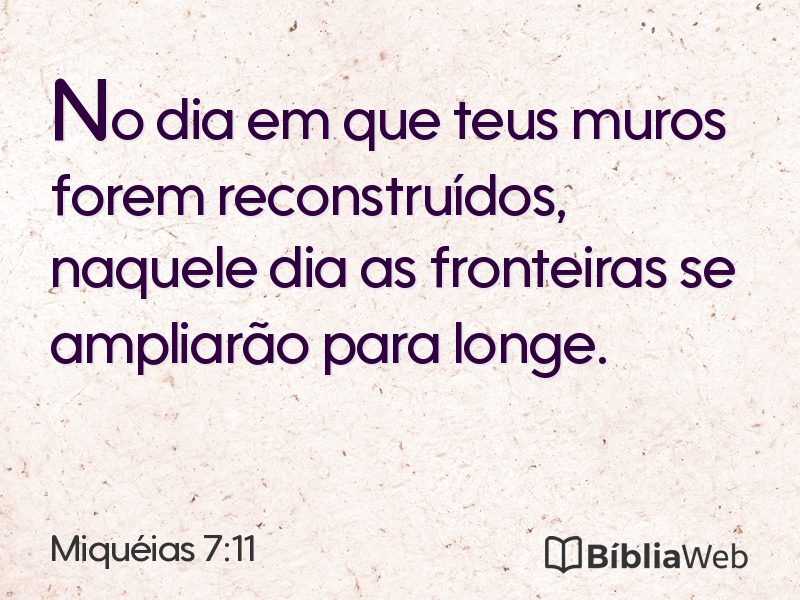 Miquéias 7:11 em imagem para compartilhar