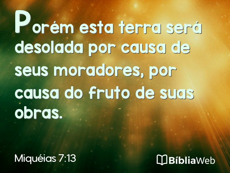 Miquéias 7:13 em imagem para compartilhar