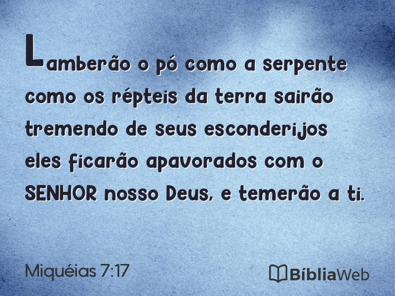 Miquéias 7:17 em imagem para compartilhar