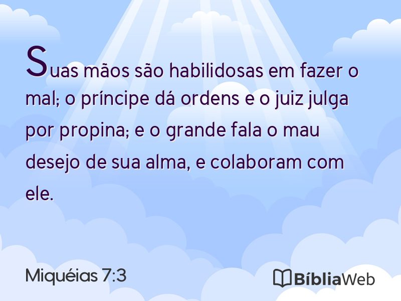 Miquéias 7:3 em imagem para compartilhar