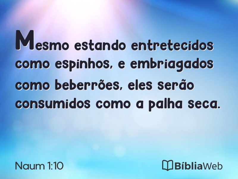 Naum 1:10 em imagem para compartilhar