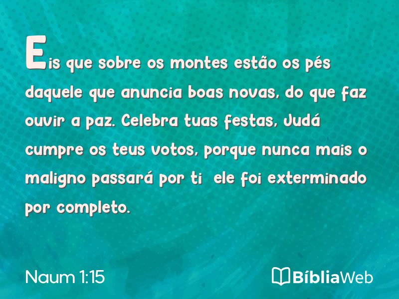 Naum 1:15 em imagem para compartilhar