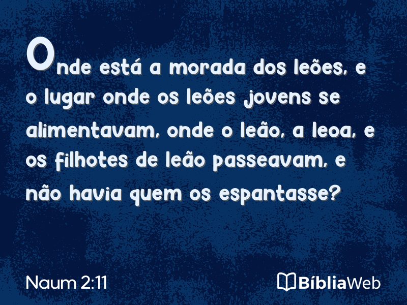 Naum 2:11 em imagem para compartilhar