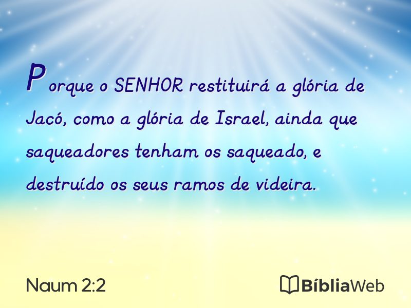 Naum 2:2 em imagem para compartilhar