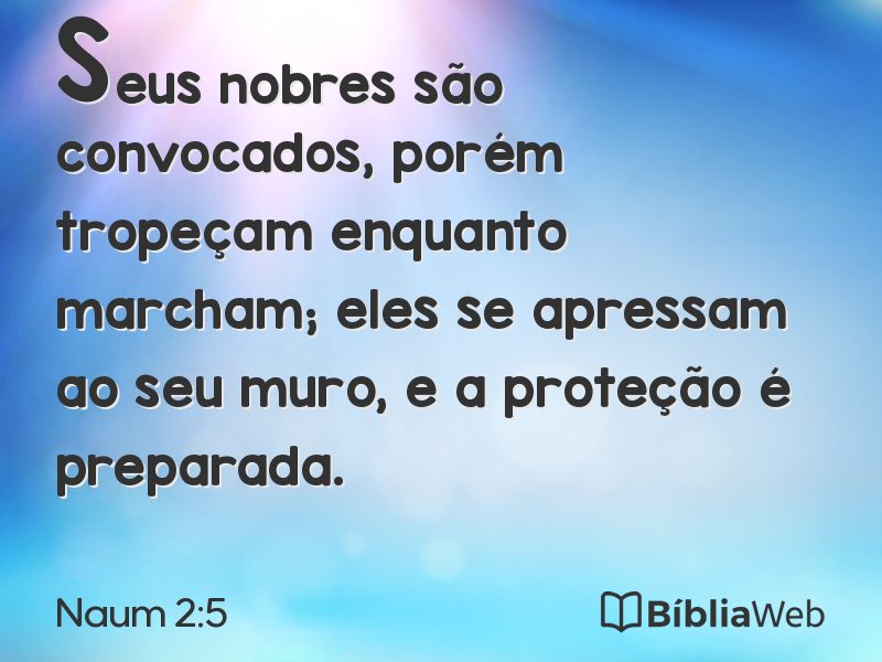 Naum 2:5 em imagem para compartilhar
