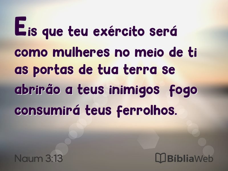 Naum 3:13 em imagem para compartilhar