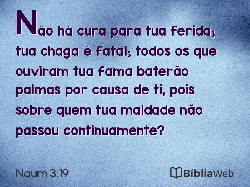 Naum 3:19 em imagem para compartilhar