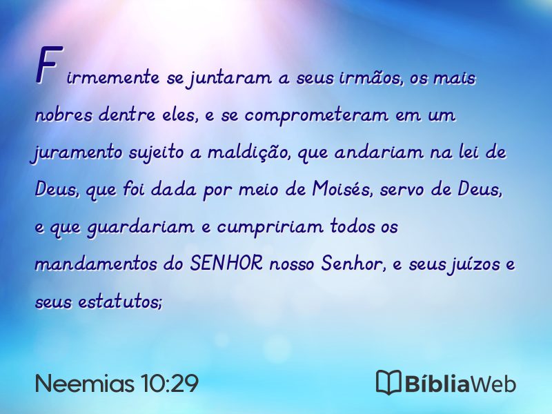 Neemias 10:29 em imagem para compartilhar