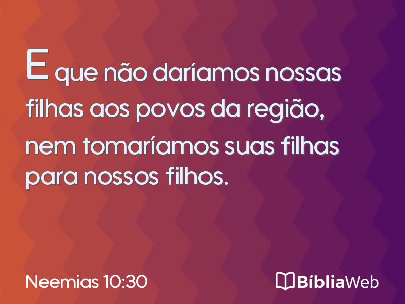 Neemias 10:30 em imagem para compartilhar