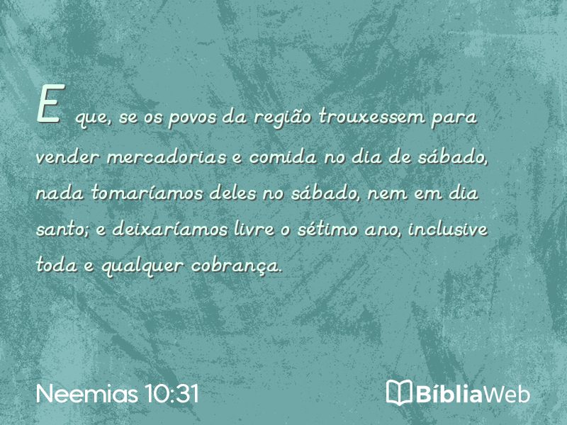Neemias 10:31 em imagem para compartilhar