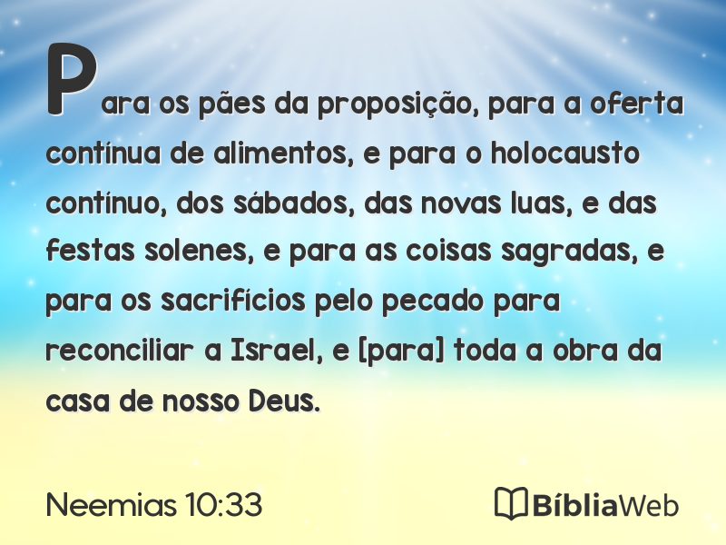 Neemias 10:33 em imagem para compartilhar
