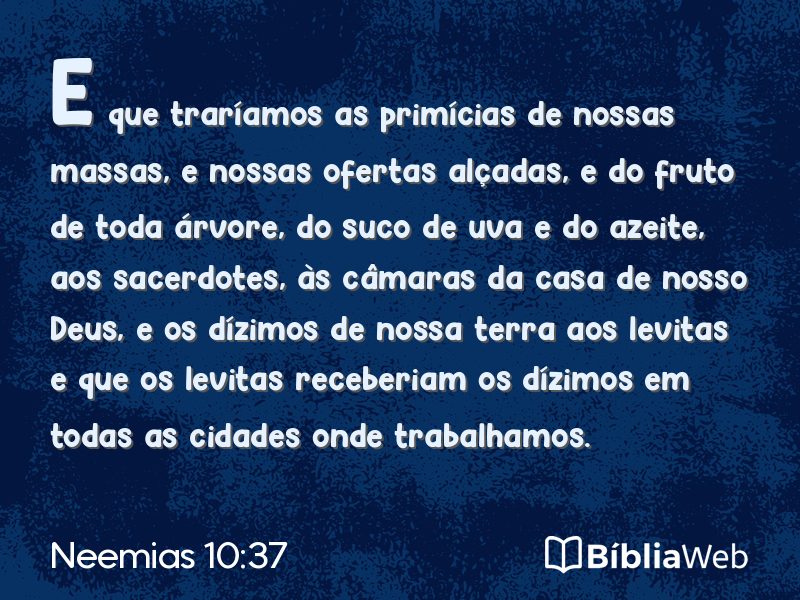 Neemias 10:37 em imagem para compartilhar
