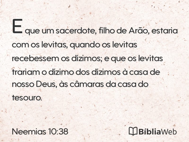 Neemias 10:38 em imagem para compartilhar