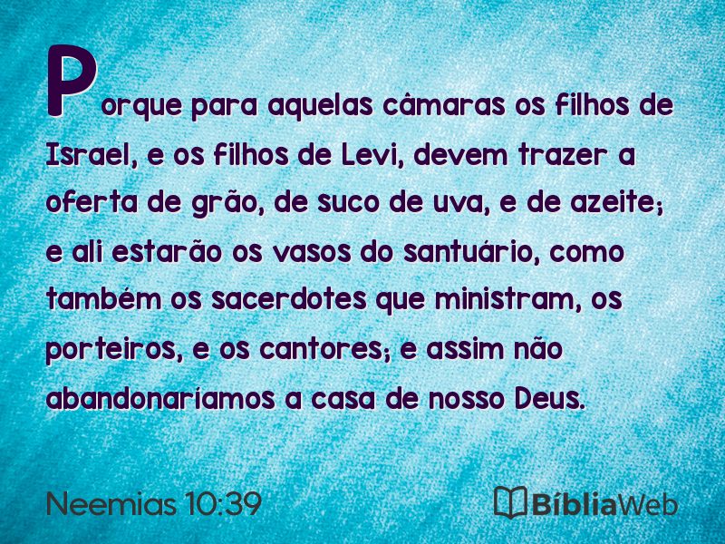 Neemias 10:39 em imagem para compartilhar