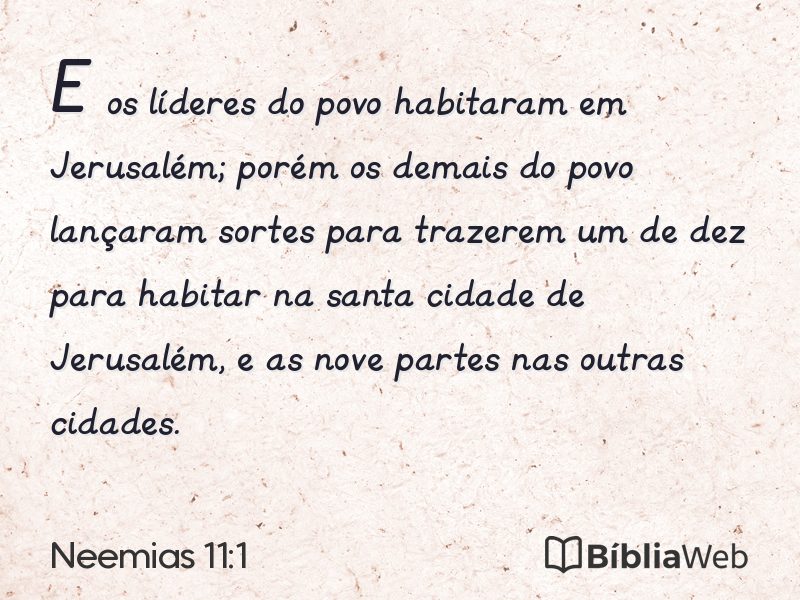 Neemias 11:1 em imagem para compartilhar
