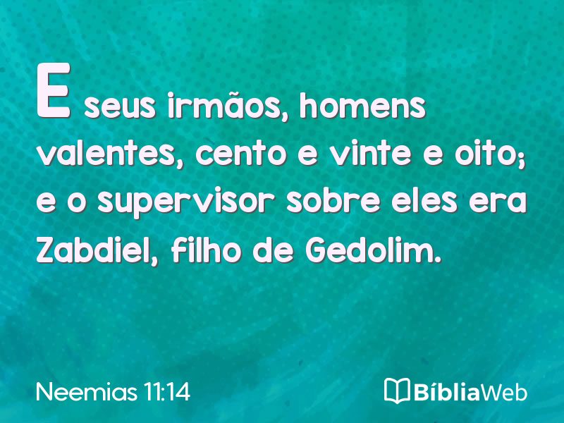 Neemias 11:14 em imagem para compartilhar