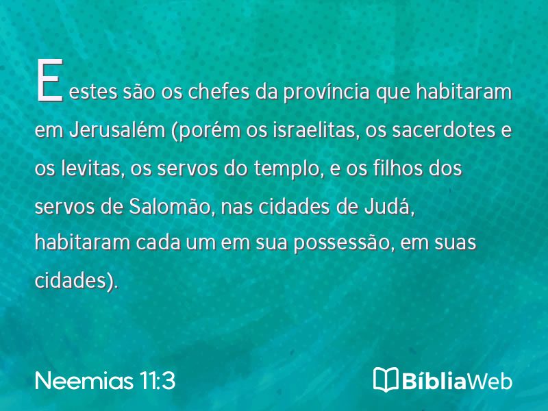 Neemias 11:3 em imagem para compartilhar
