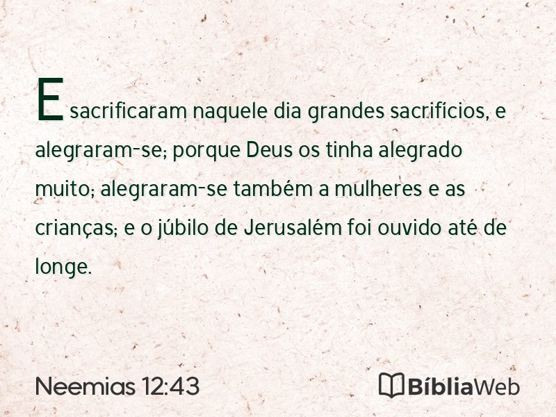 Neemias 12:43 em imagem para compartilhar