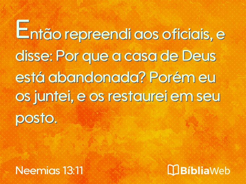 Neemias 13:11 em imagem para compartilhar