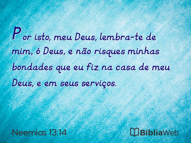 Neemias 13:14 em imagem para compartilhar