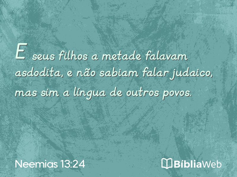 Neemias 13:24 em imagem para compartilhar