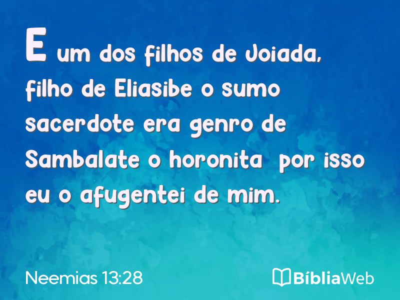 Neemias 13:28 em imagem para compartilhar