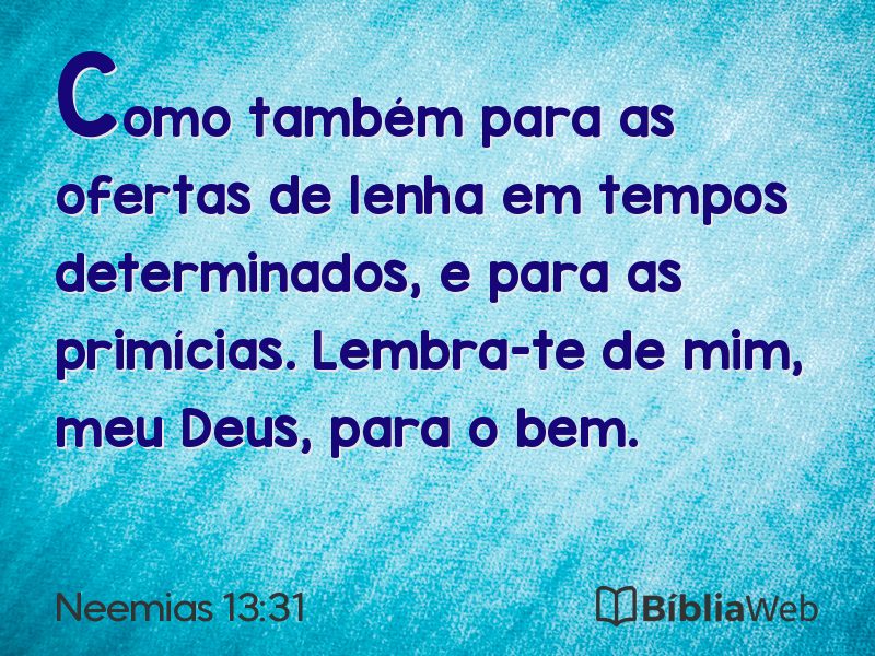Neemias 13:31 em imagem para compartilhar
