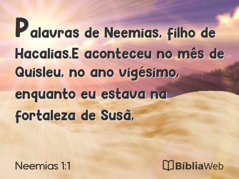 Neemias 1:1 em imagem para compartilhar