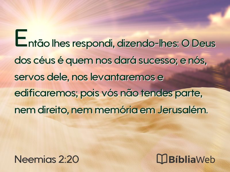 Neemias 2:20 em imagem para compartilhar