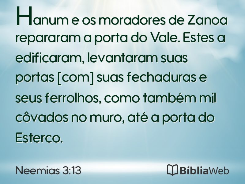 Neemias 3:13 em imagem para compartilhar